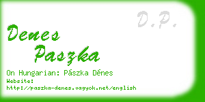 denes paszka business card